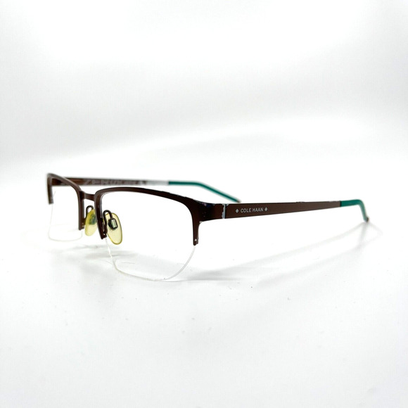 Cole Haan Eyeglasses Frames Half Rim CH4014 brown 210 53-18 H6559 - Picture 1 of 8